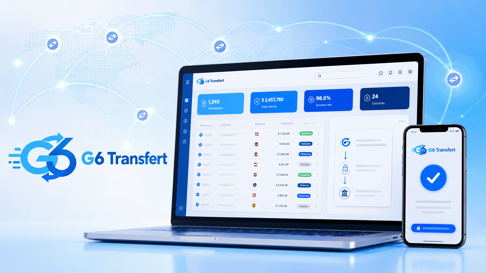 Illustration de la réalisation : Application de gestion des transferts d’argent – G6 Transfert