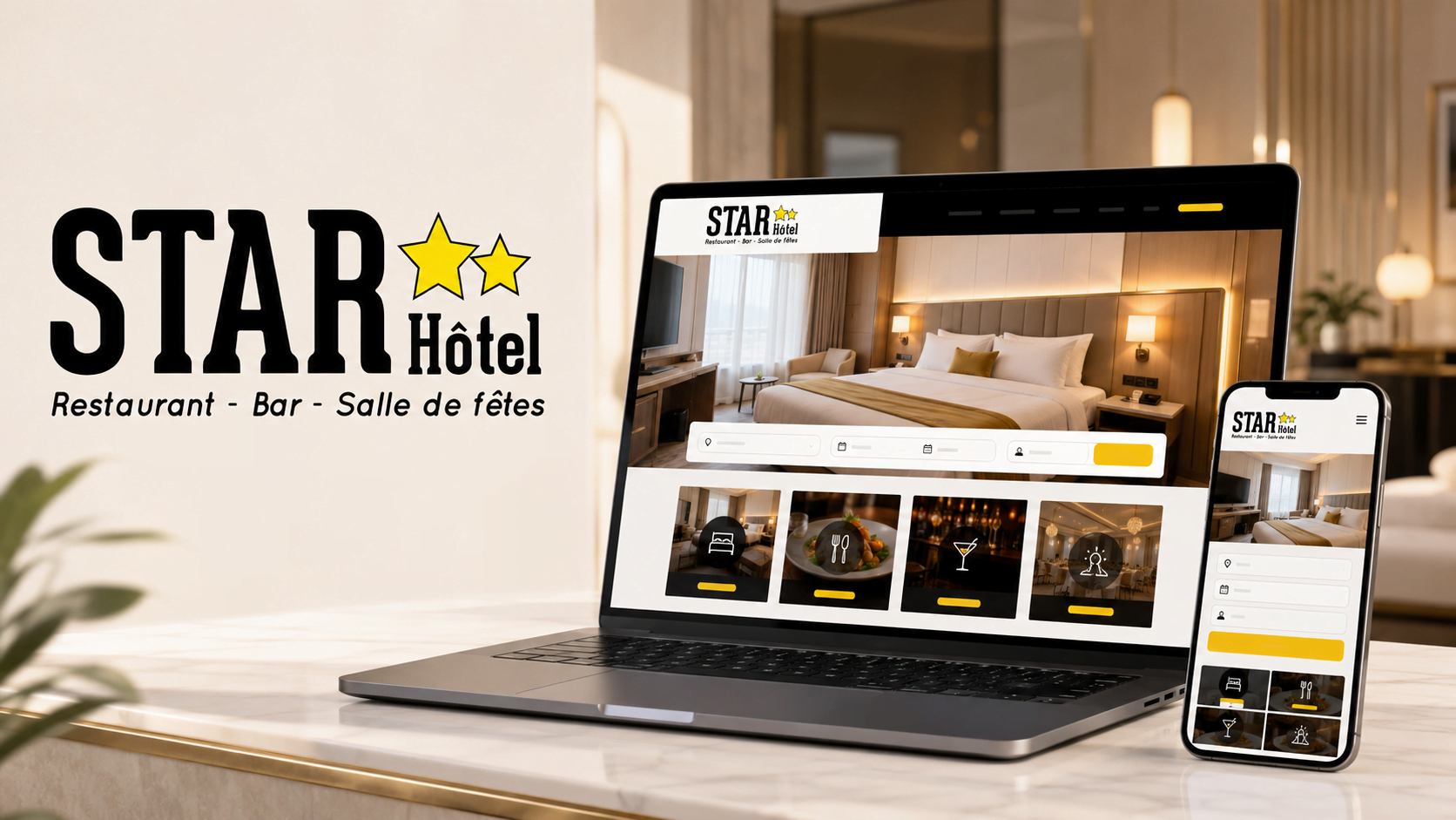 Illustration de la réalisation : Conception du site web de Star Hôtel